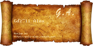 Gáli Alex névjegykártya